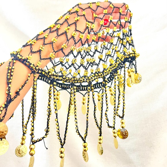 Belly Dancer Costume Purple Wig Jewel Coin Scarf Belt Festival Halloween Party - Picture 4 of 14